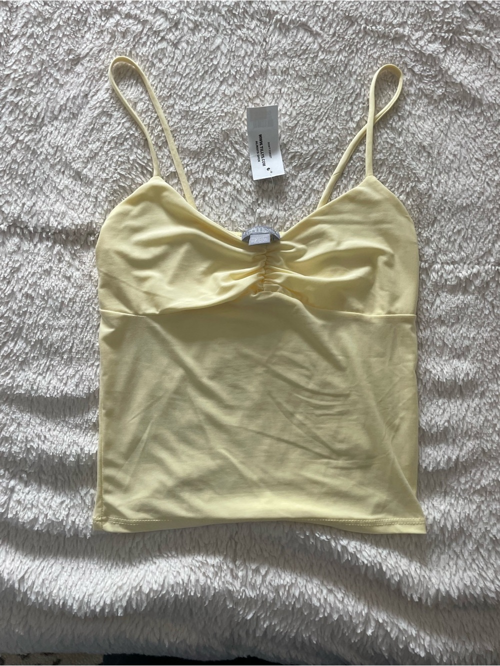 Light Yellow Spaghetti Strap Cami Top